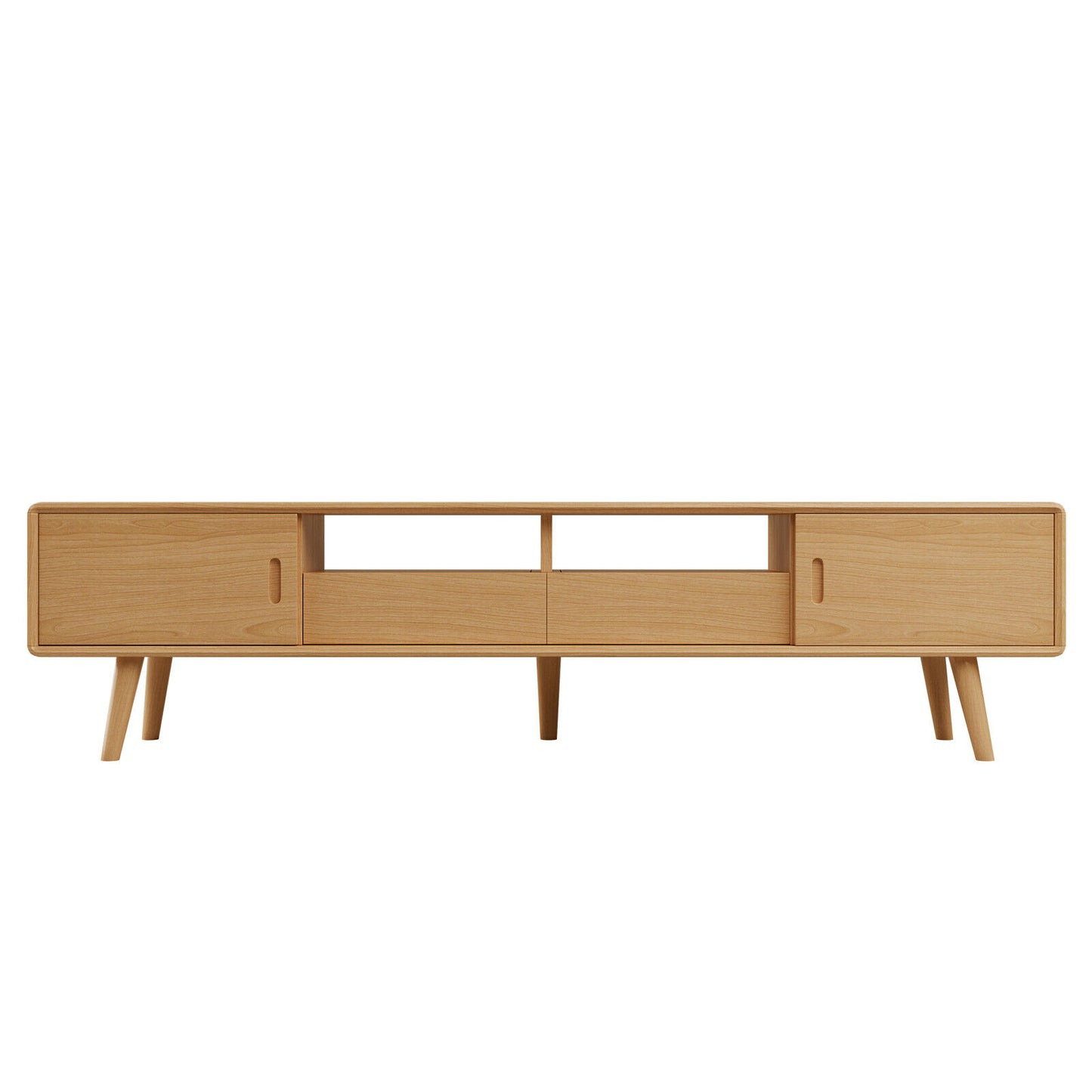 180 cm TV Stand Cabinet Solid Wood Oak Entertainment Unit Storage Furniture