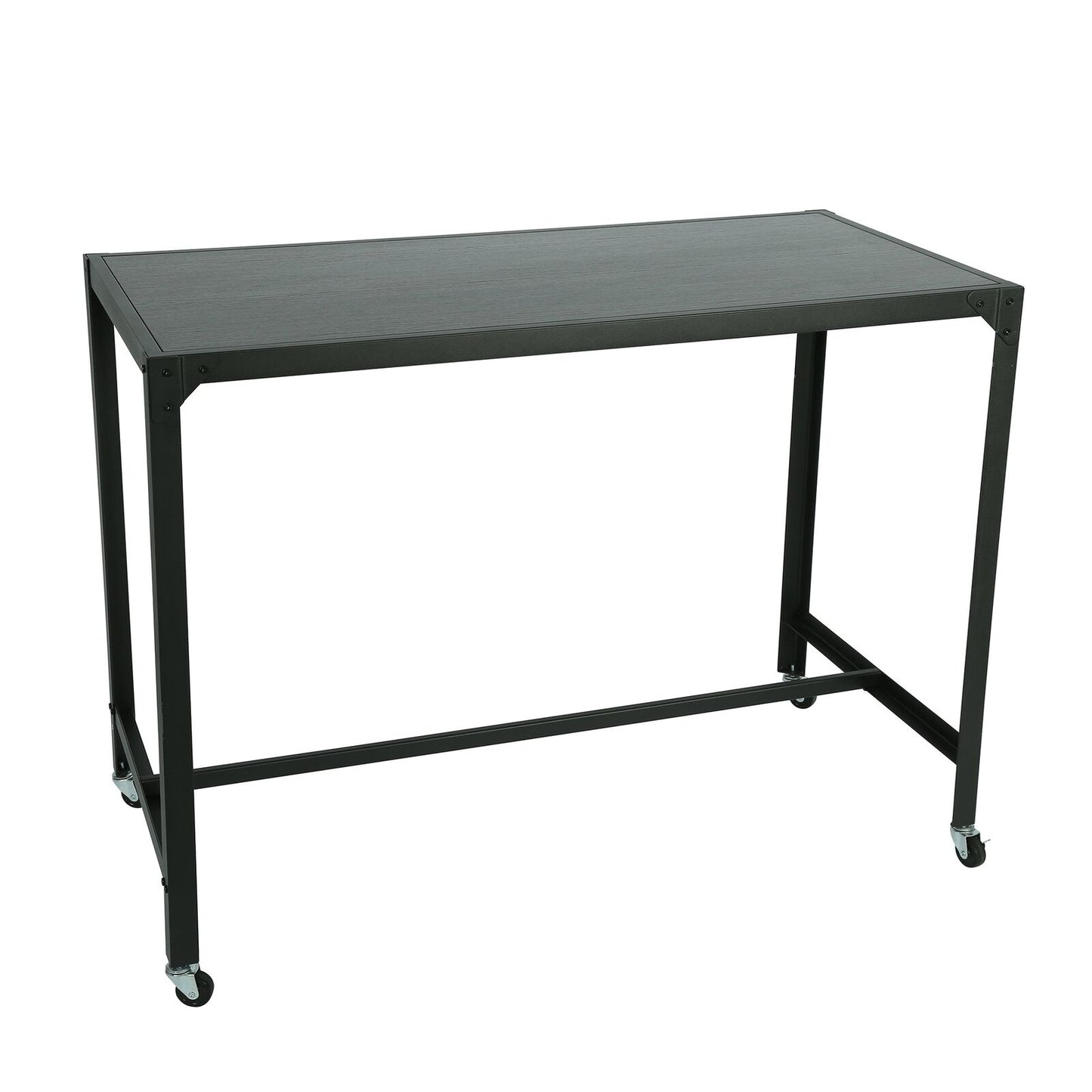 FORET Computer Desk Office PC Laptop Table Study Workstation Home Black Metal