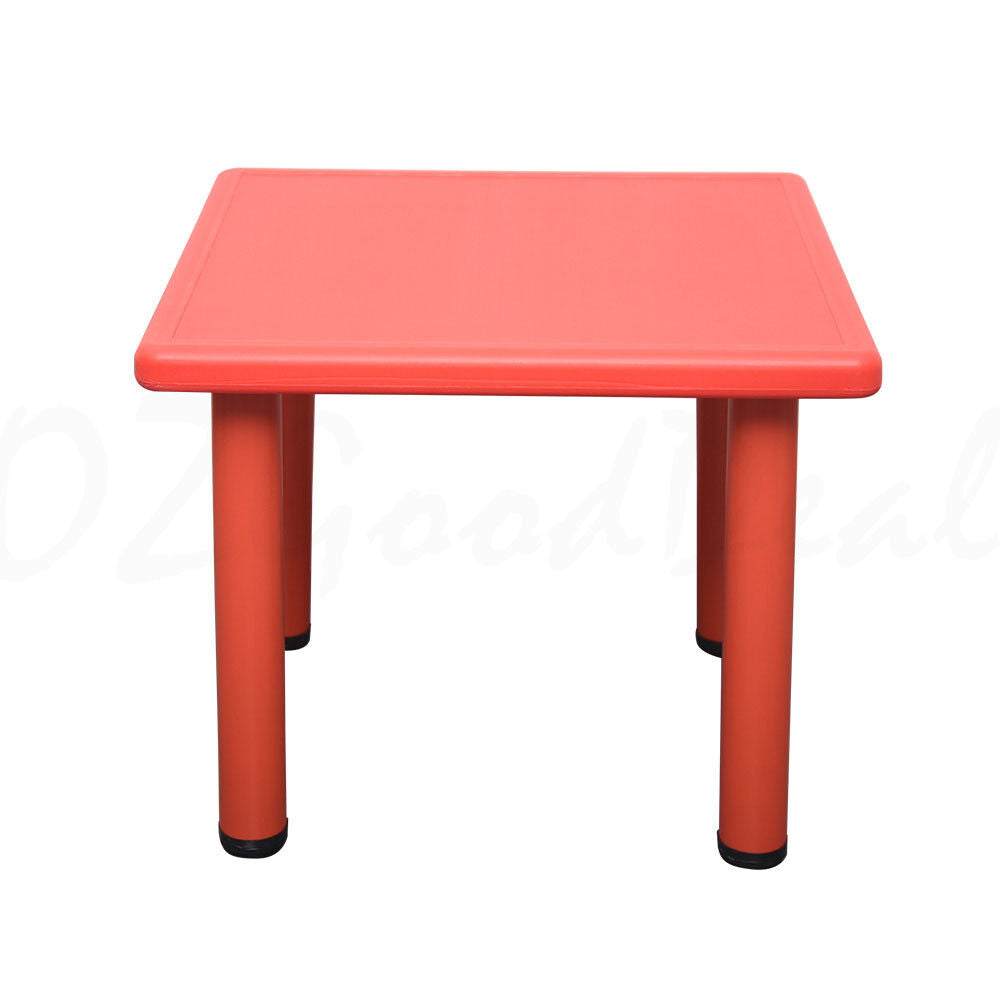 Kids Toddler Children Square Activity Red Table and 2 Red Chairs 60x60cm S