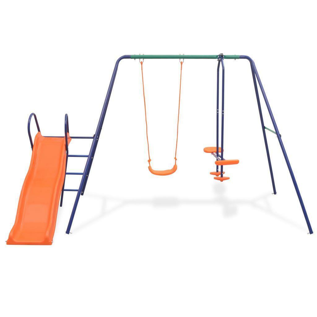 Children Toddler Tandem Swing Slide Activity Set Outdoor A-Frame Playground