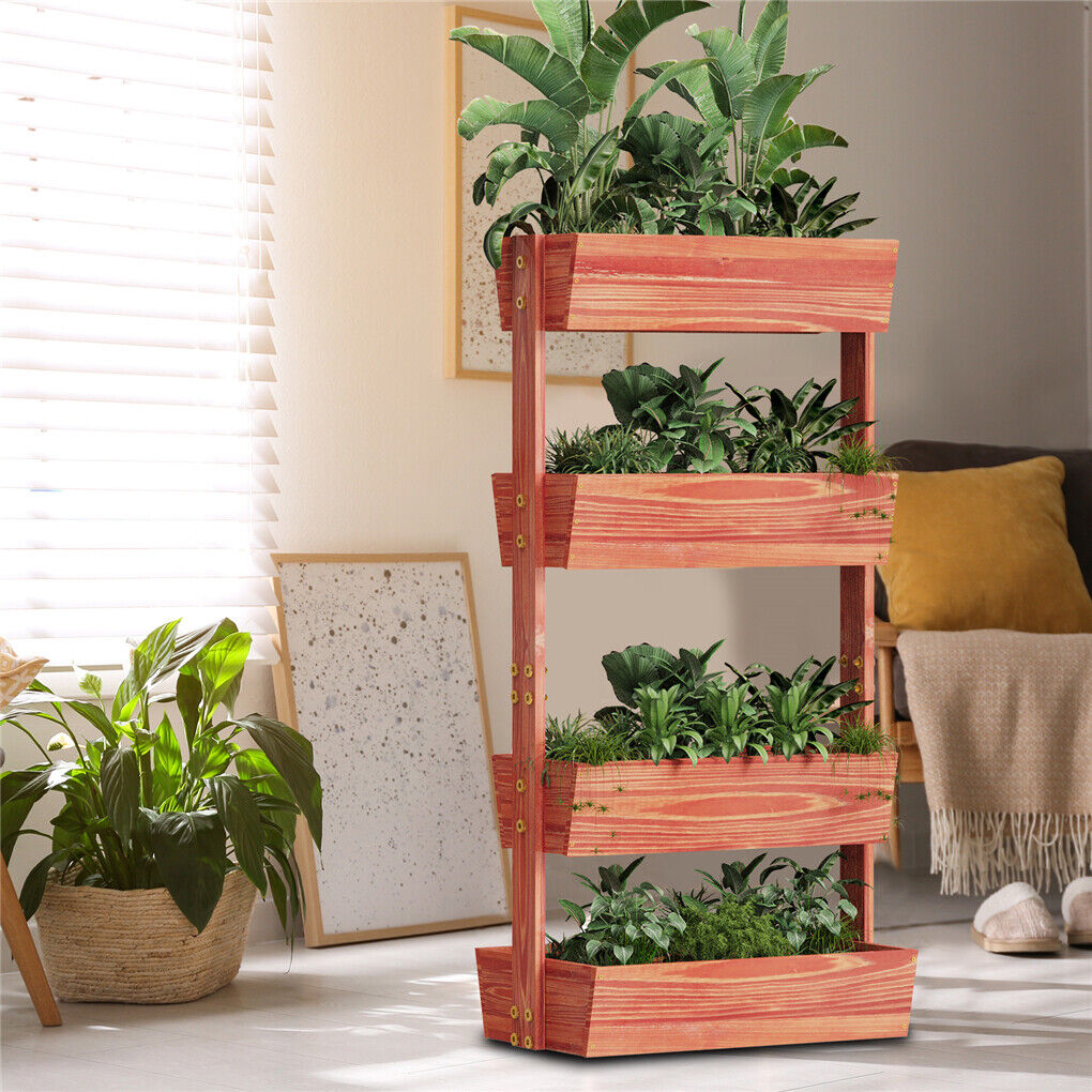 Heavy Duty Raised Garden Bed Indoor Outdoor Ladder Flower Planter Boxes Shelf