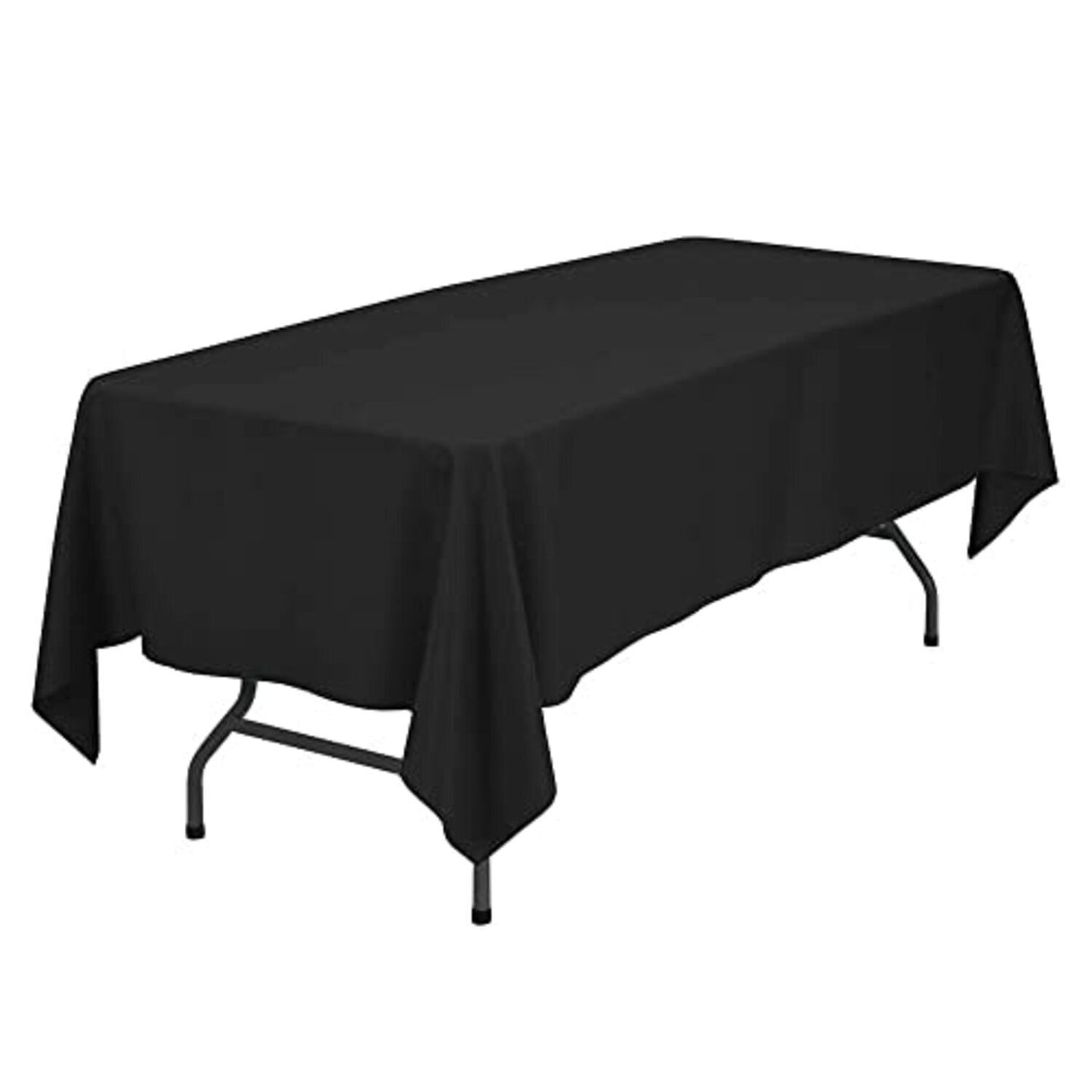 Gominimo Polyester Table Cloth for Rectangular Dining Table 230cm Black