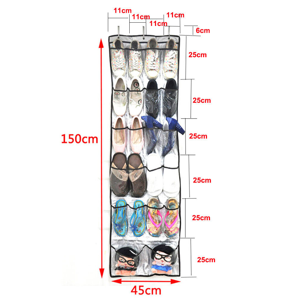 22 Pockets Over Door Hanging Shoe Organiser Bag Storage Rack Hanger Holder