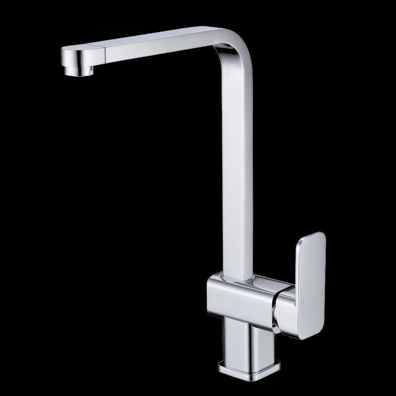 Nova Sink Mixer Chrome Soft Square High Rise Swivel Lever Tap Faucet Brass