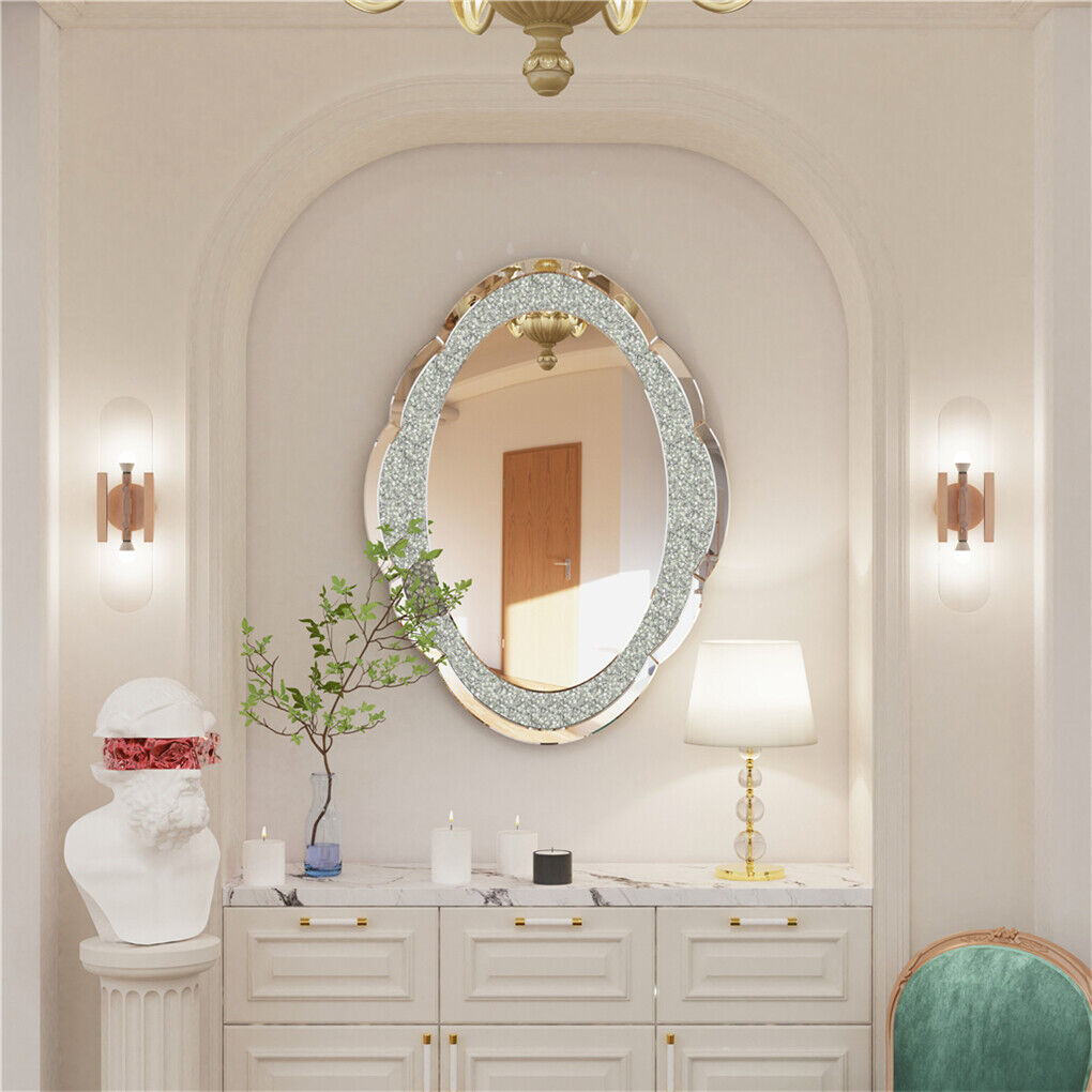 Scalloped Oval Wall Mirror Antique Princess Decor Bathroom Basin Vanity Mirror