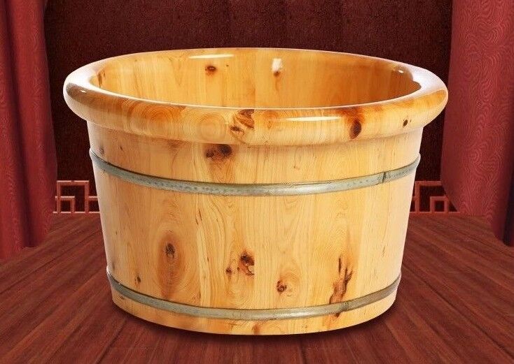 Foot basin wooden bucket foot bath tub double thickness healthy natural