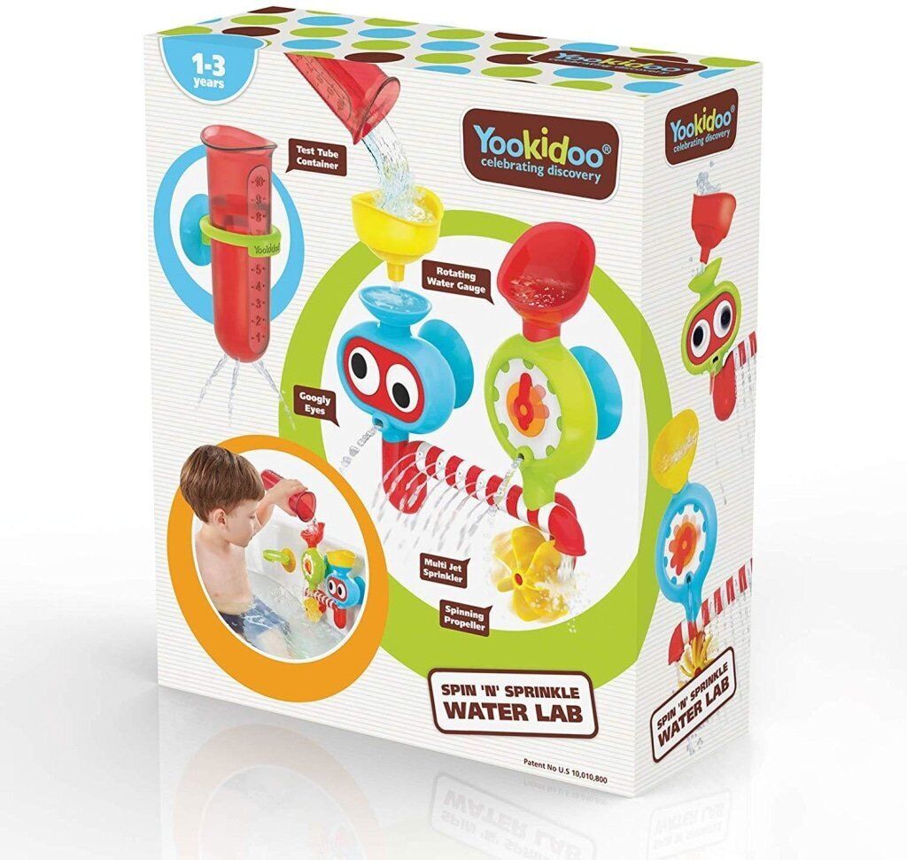 Yookidoo New Transparent Spin N Sprinkle Water Lab Kids baby Bath STEM Based Toy