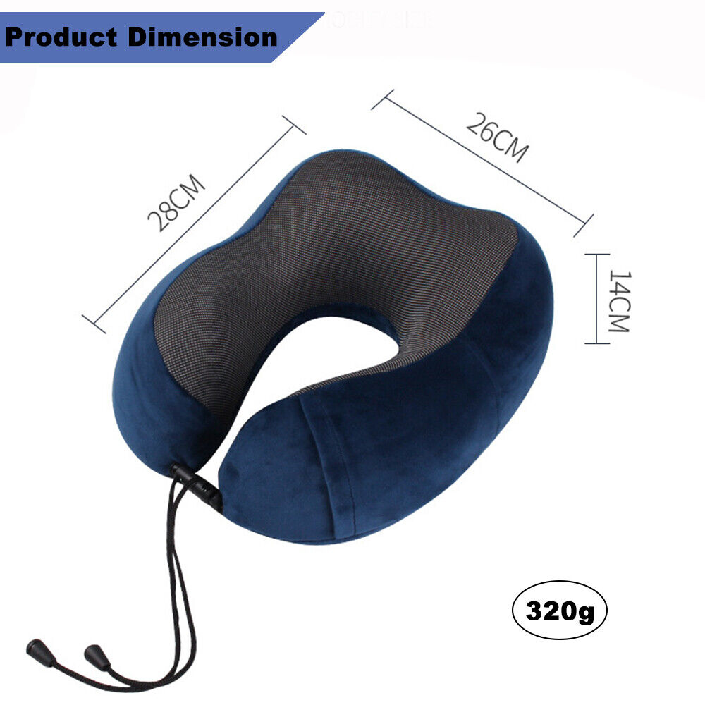 Memory Foam U-shaped Travel Pillow Neck Support Rebound Pad Sleeping Headrest