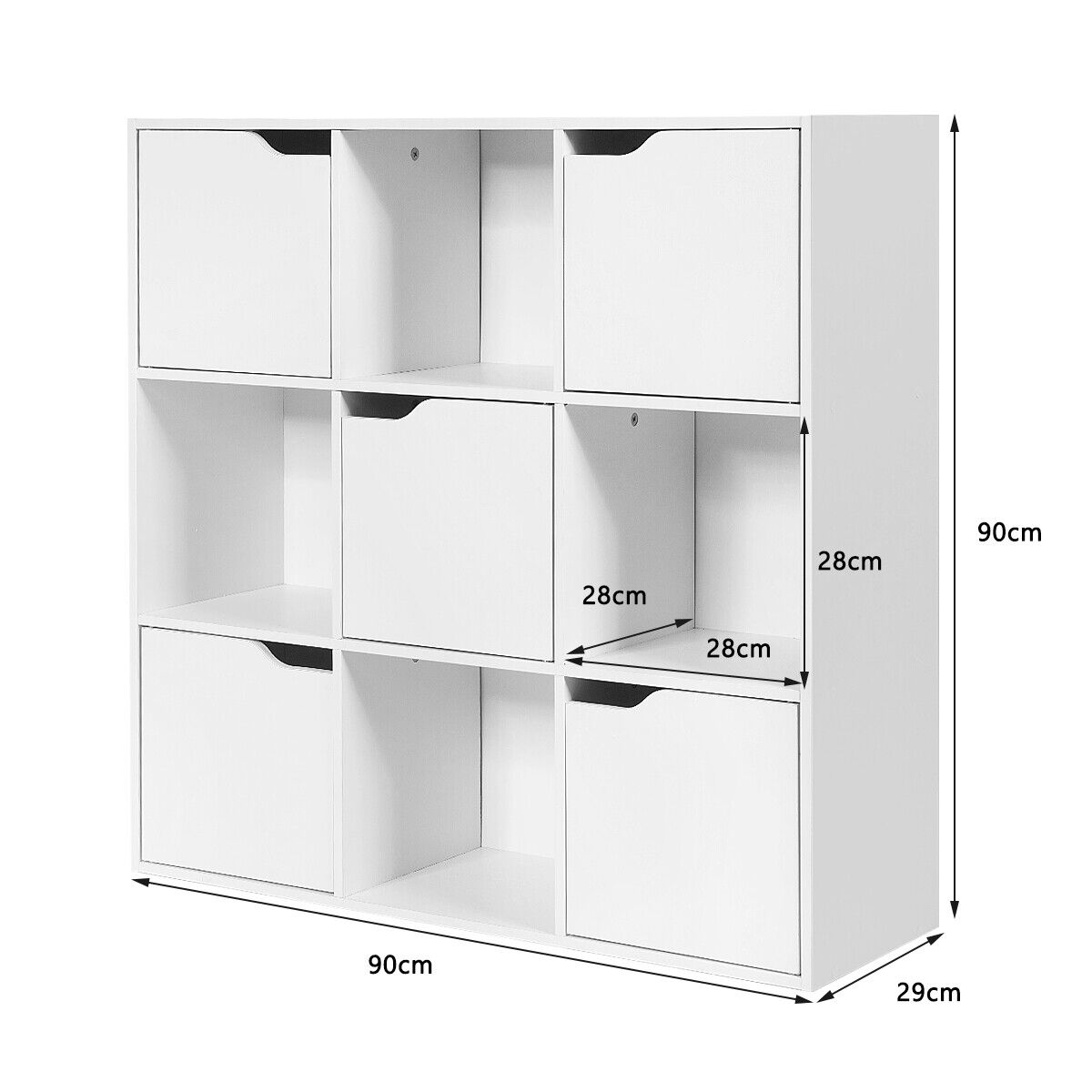 Giantex Bookcase 9-Cube Storage Cabinet Organiser Display Shelf Bookshelf White