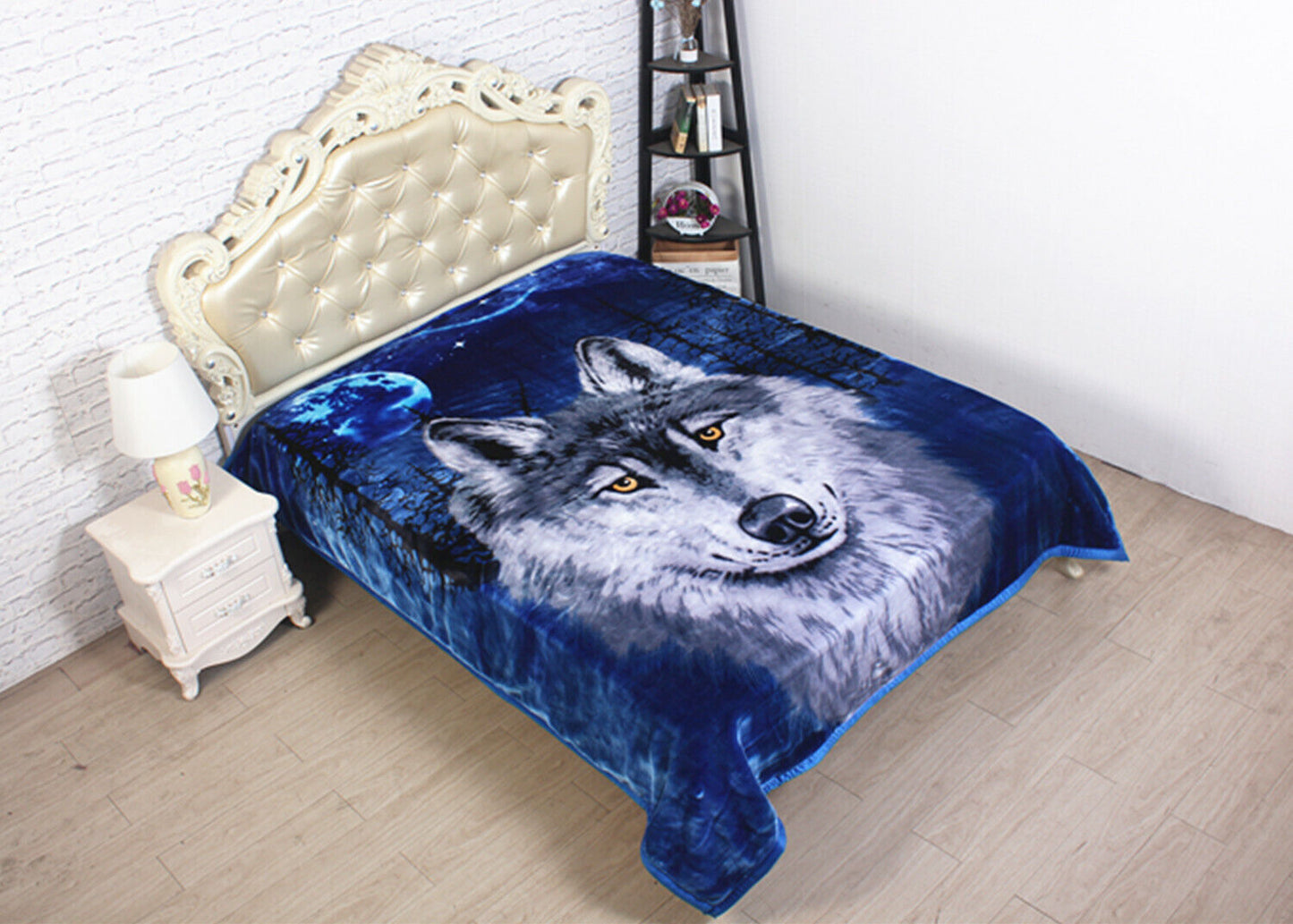 800GSM Soft Queen Size Mink Blanket Double Layer Winter Throw 4kg wolf