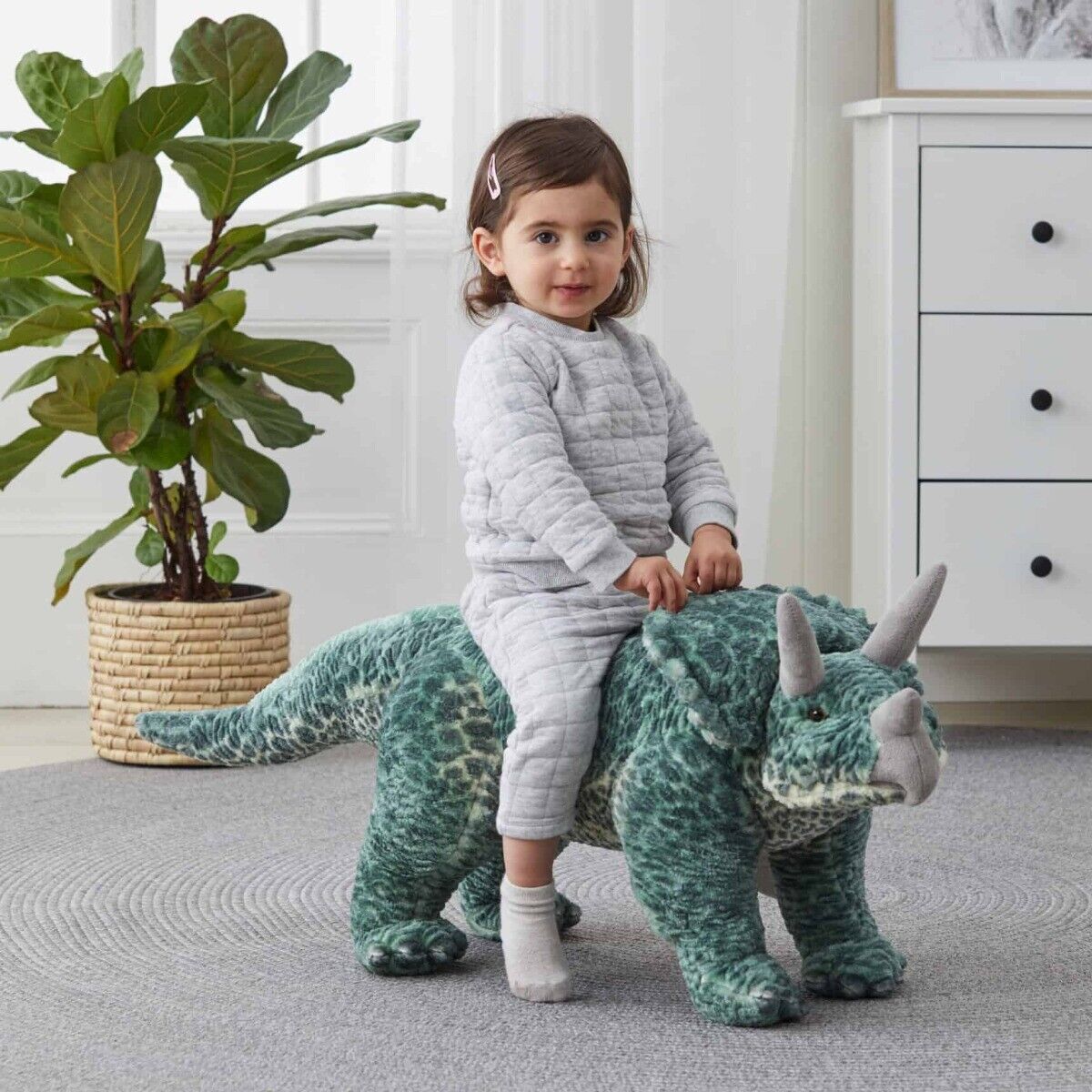 Jiggle & Giggle Large Standing Triceratops Kids Plush Toy