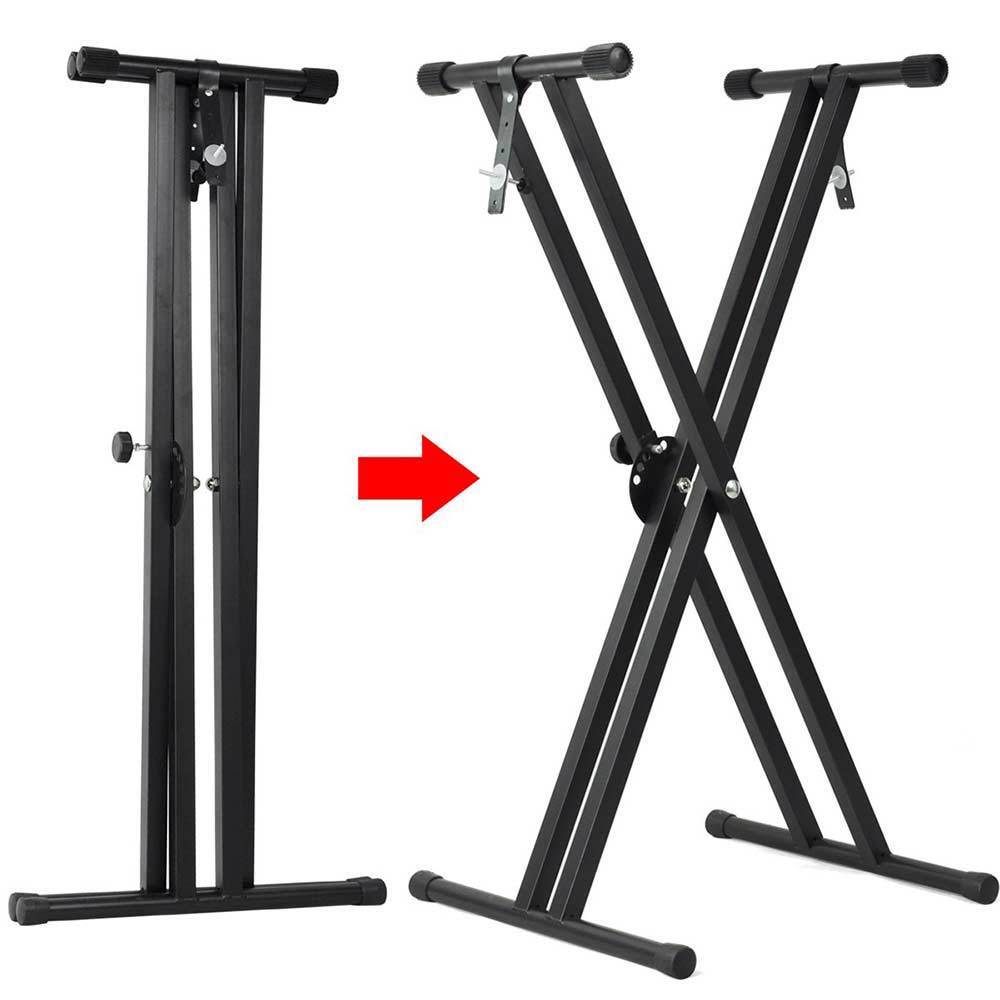 Adjustable Keyboard Stand For Piano Music Double Brace Folding Heavy Duty 99x42