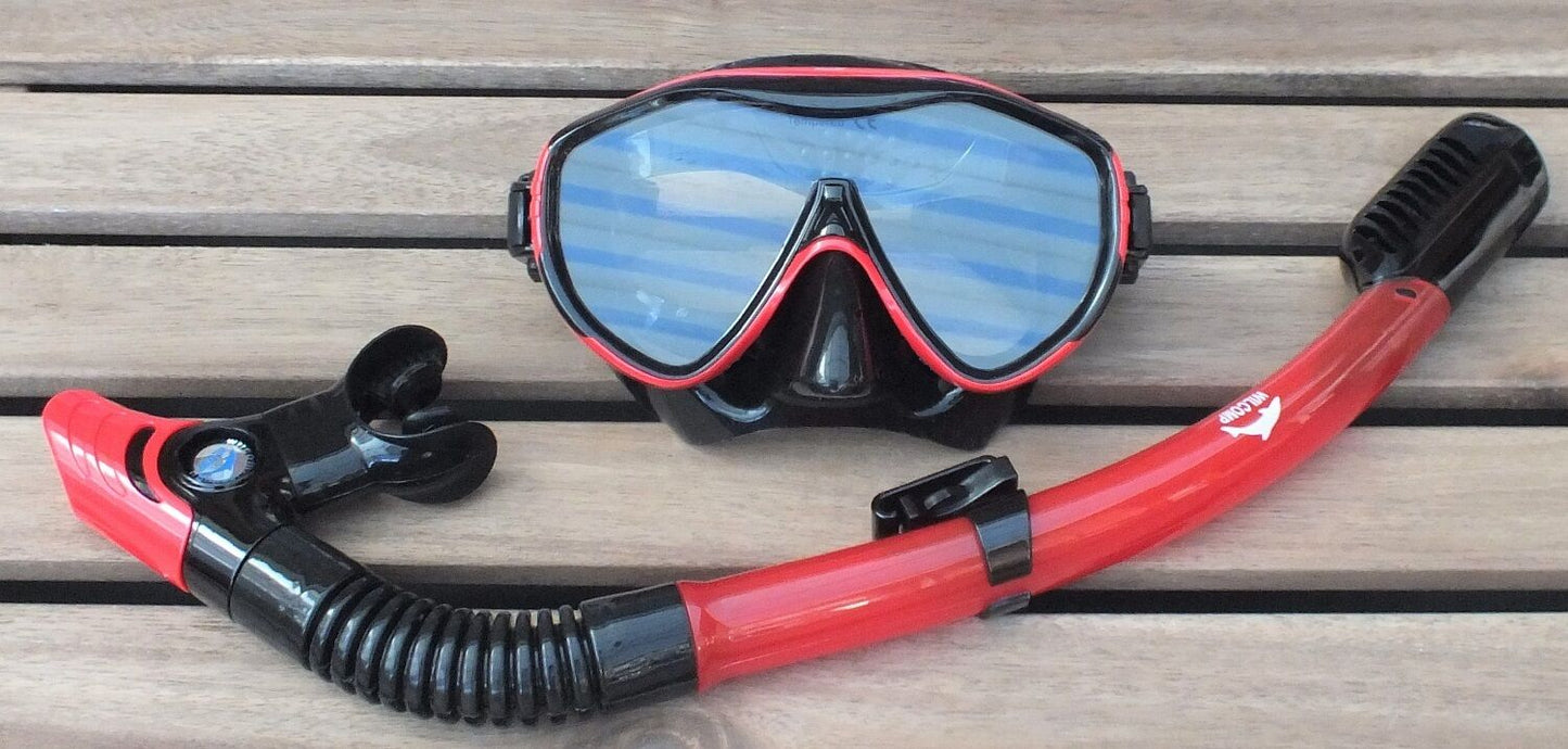 Snorkeling Diving Liquid Silicone Set WIL-DS-55R mask and dry snorkel