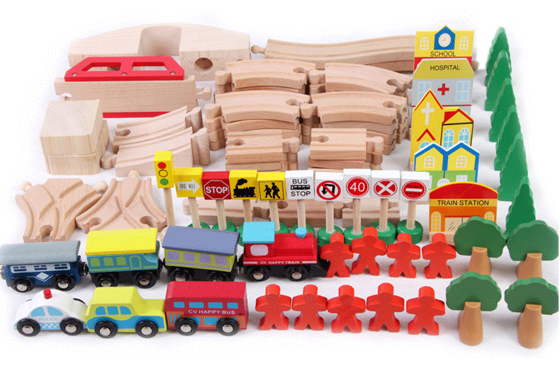 Wooden Train Table Children Pretend Play Set Toy Kids Toddlers Thomas The Tank