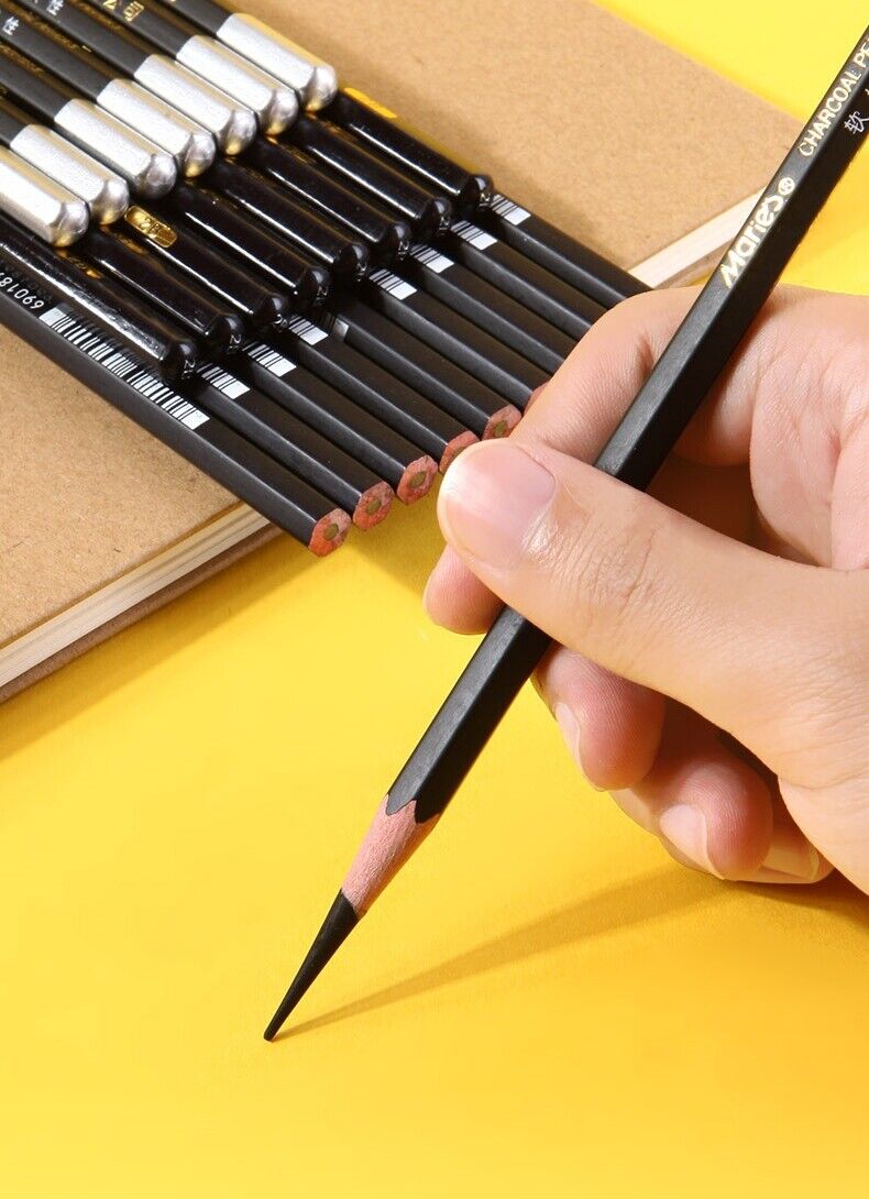 30 Pieces Sketch Pencil Set Graphite Charcoal Pencil Accessories Art Drawing Kit
