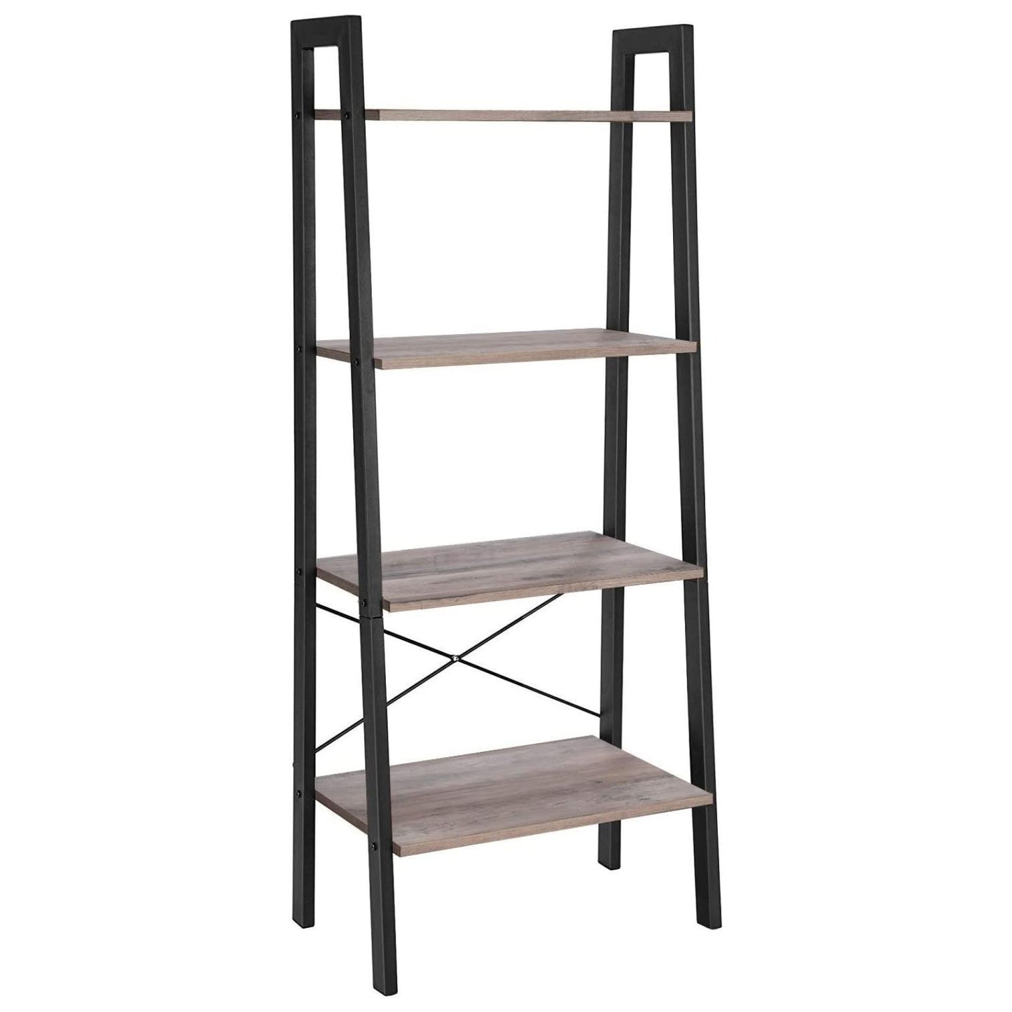 VASAGLE Ladder Shelf 4-Tier Greige and Black