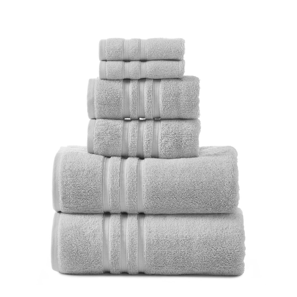 Logan & Mason Super Duet 6PC Towel Set- Silver