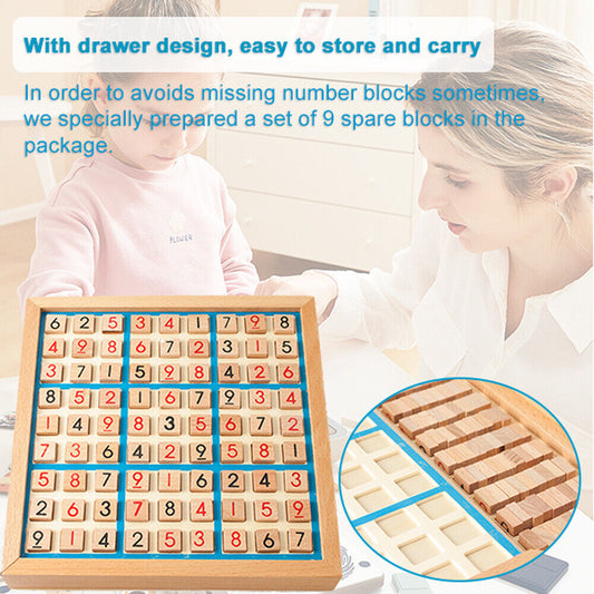 Wooden Sudoku Board  with Drawer 81- Chessboard  Puzzle