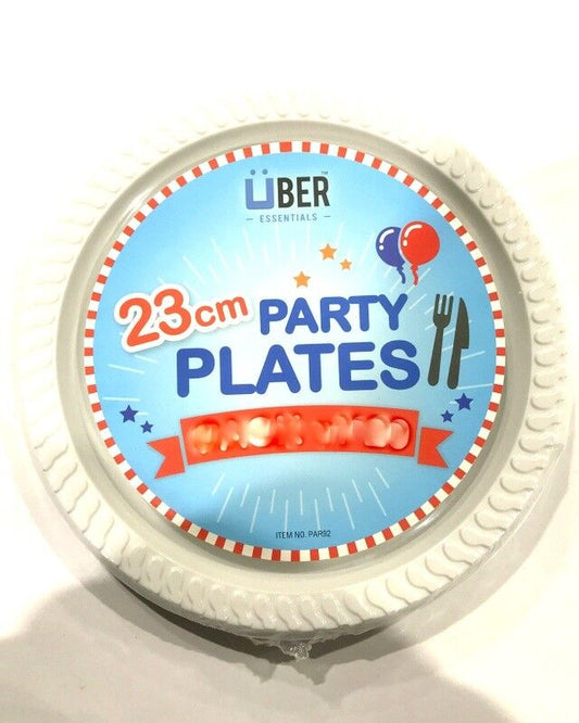 100x Party White Plastic Dinner Plates 230mm Picnic Plate Bulk Party