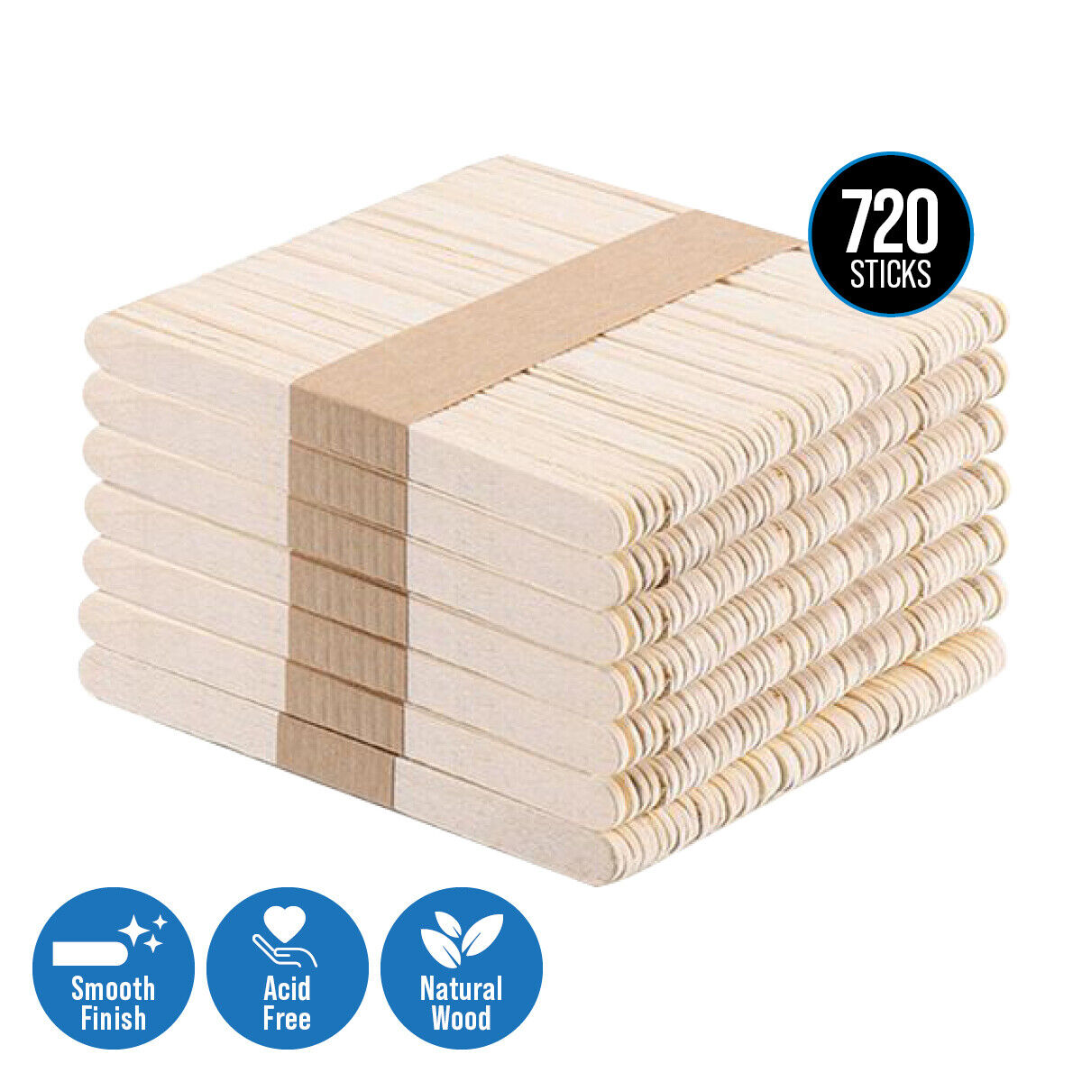 Craft Gallery® 720PCE Jumbo Natural Wooden Craft Stick Multipurpose 25 x 200mm