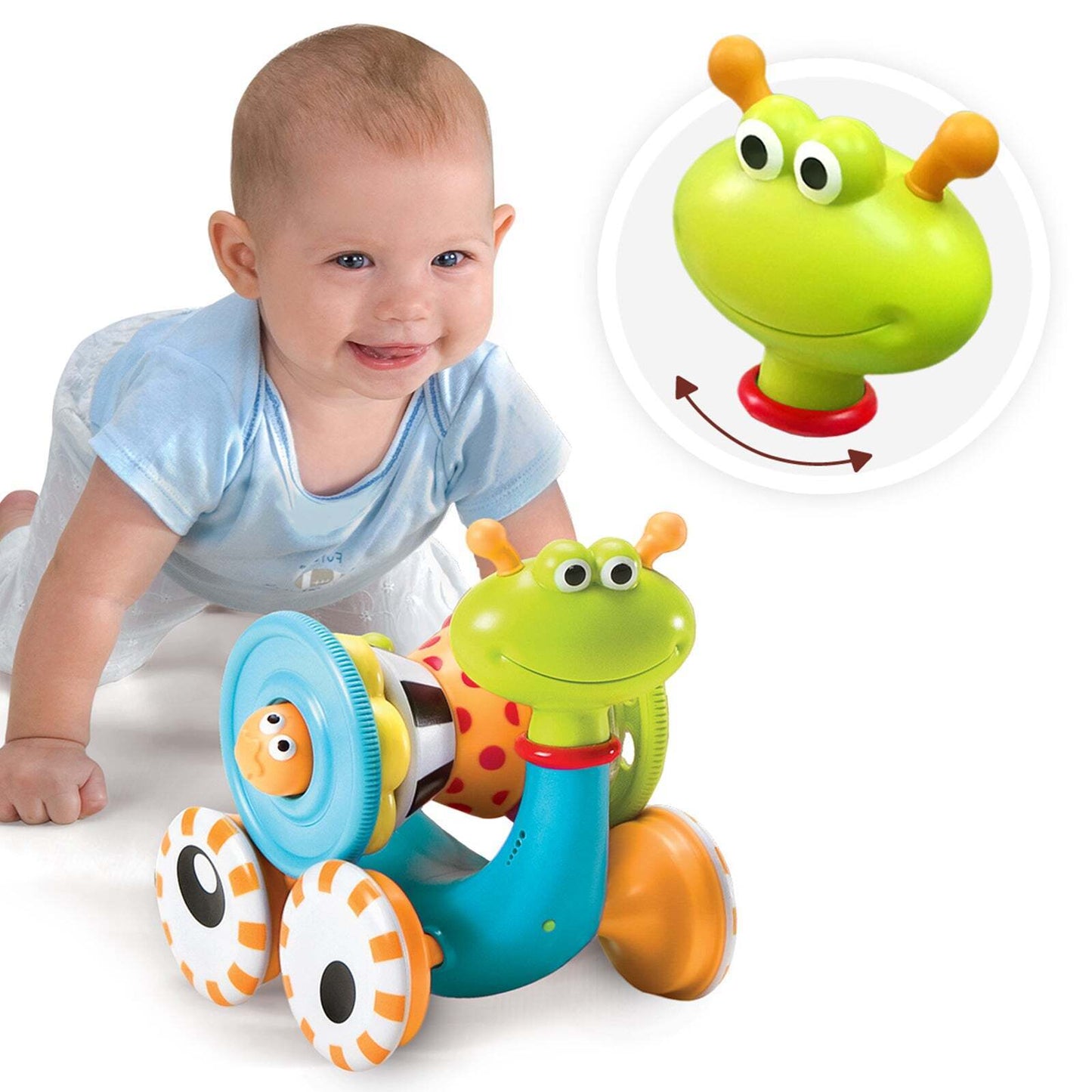 Yookidoo Musical Battery-operated Crawl N Go Snail Baby Activity 2-In-1 6-24mos