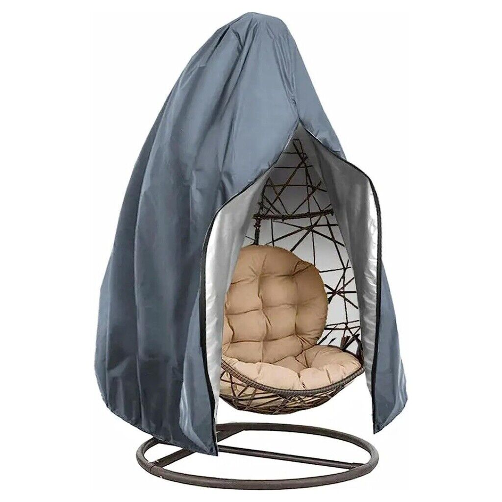 NOVEDEN Patio Hanging Chair Cover with Zipper - 115cm D x 190cm H (Grey)