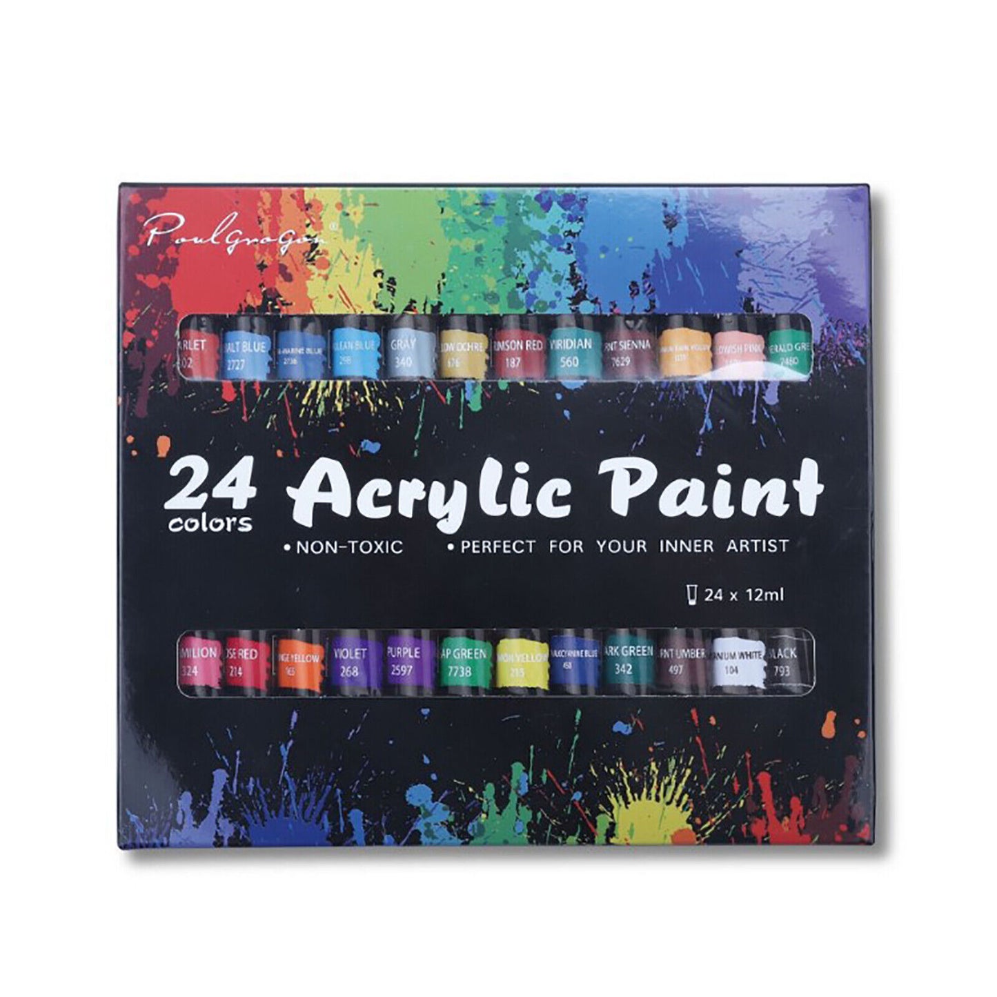 24Pcs Acrylic Paint Set 12ml Mont Marte Studio Artist Student Painting Bright