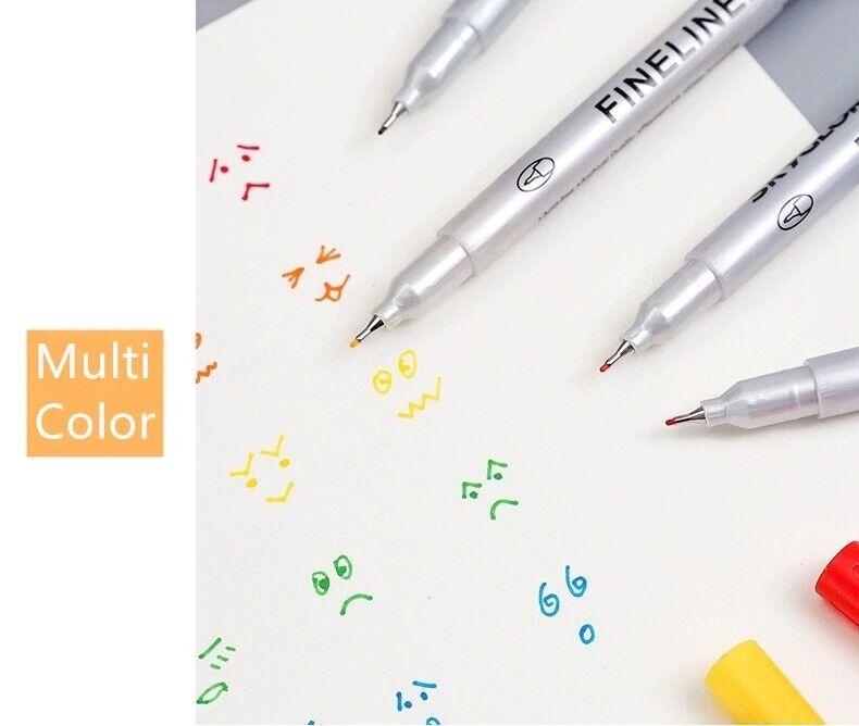 24 Colors Dual Tip Art Markers Brush Pens & Fine Liner Graphic Drawing Sketching