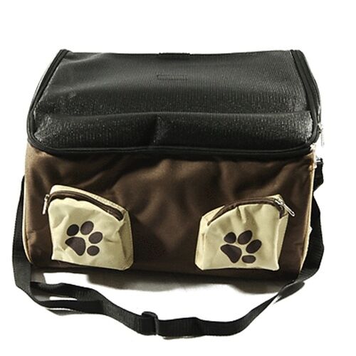 Pet Carrier Dog Cat Car Booster Seat Soft Crate Portable Cage Travel Bag Brown L