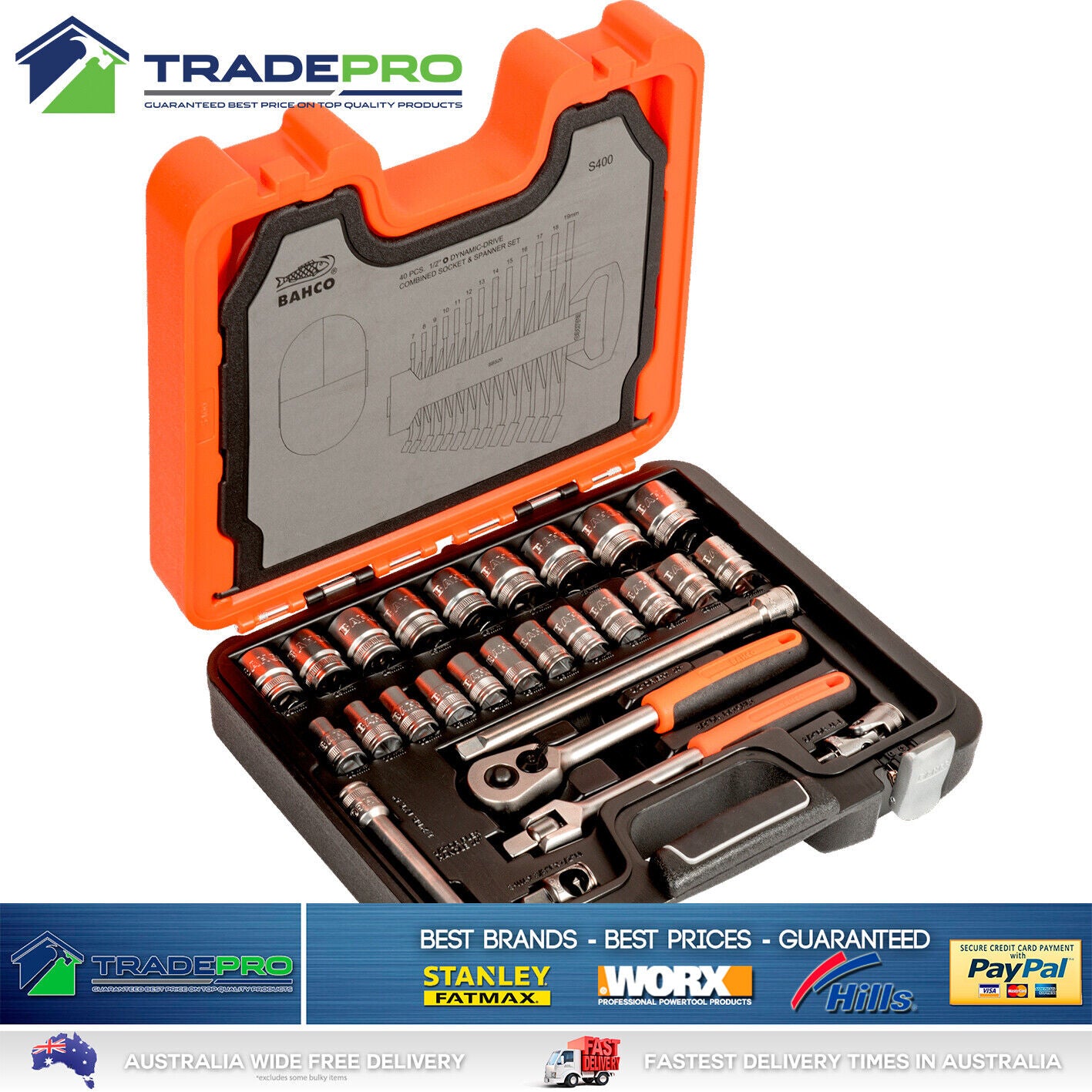 1/2" Square Drive Socket & Spanner Set Metric Ratchet with Case