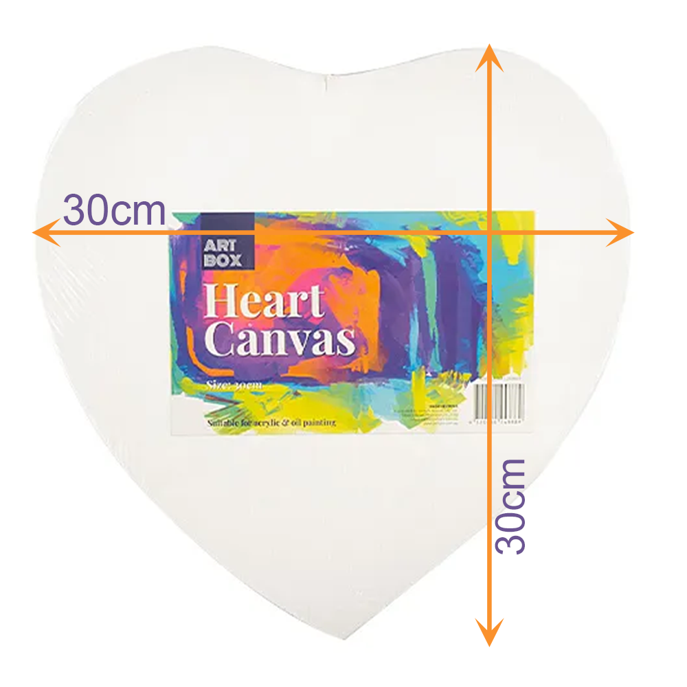 2x Artist Canvas Heart Shape Blank Canvas 30cm Crafts Art Supply