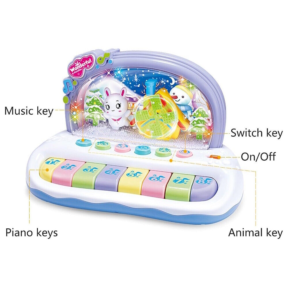 Gominimo Kids Toy Musical Snowflake Electronic Piano Keyboard (White)