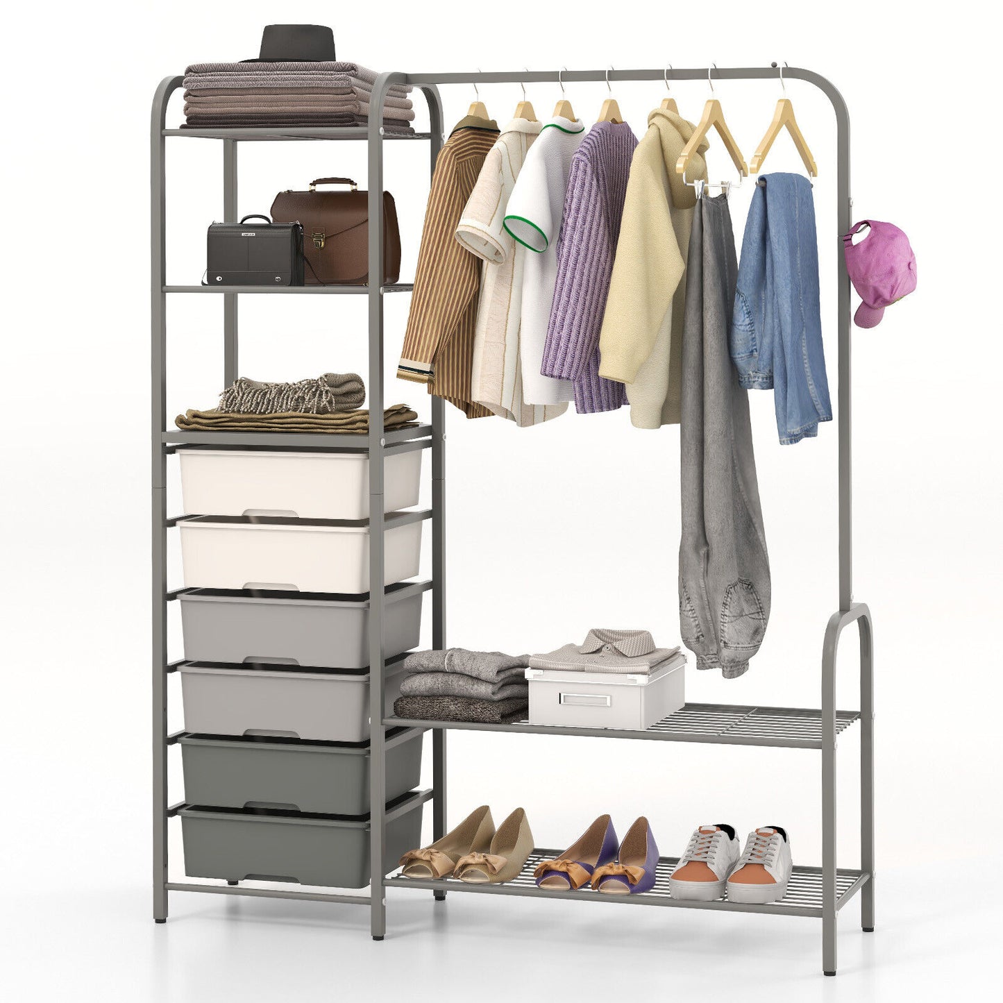 Giantex Freestanding Closet Organiser Heavy Duty Garment Rack Clothing Rack