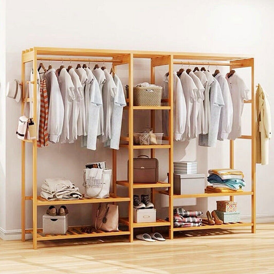 X-Large Open Wardrobe Portable Hanging Garment Rack Clothes Coat Organiser Shelf