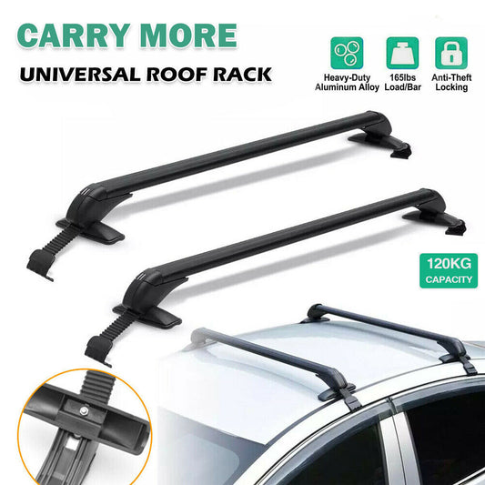 115cm Universal Car Roof Racks Carrier Adjustable Cross Bars Aluminium Alloy Key