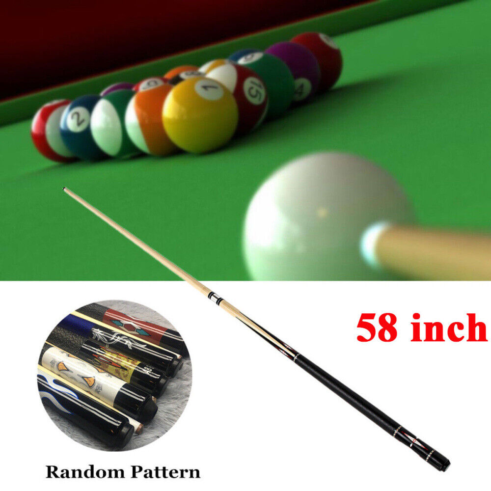 58" WOODEN POOL SNOOKER BILLIARD CUE SET Cues Stick 2-Section Bar