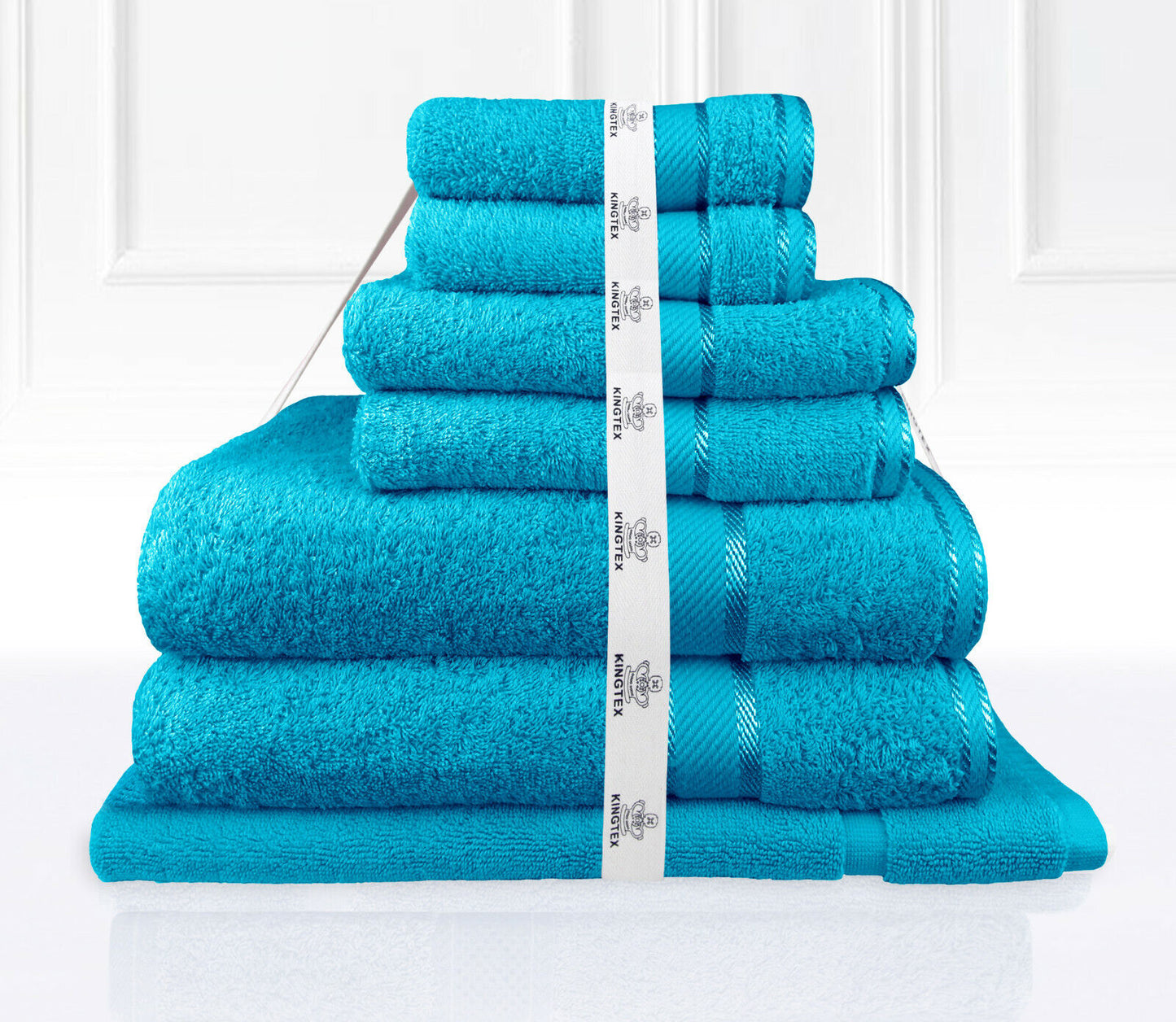 7 Piece Luxury Kingtex 100% Supreme Cotton Towel Set 100% Cotton Bath Towel Set Aqua