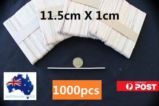 1000 pc Natural Wooden Craft Sticks Paddle Pop Sticks Ice Cream coffee stir